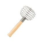 Hand-held Spring Egg Whisk Wood Handle Egg Mixer Spiral Egg Beater  Butter