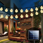 iihome 90 LED 50 ft Solar Powered Garden Lights Outdoor 50 Ft Warm White 