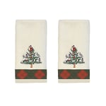 Avanti Linens Spode Christmas Tree Collection, Cotton, Red Tartan, 2pc Fingertip Towels