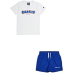 Boy's Champion Legacy Back to The Beach B Grafisk T-shirt med rund hals och WR-shorts komplett