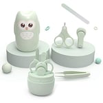 EXFEA Kit de soin des ongles pour bébé : ensemble 4 en 1, ciseaux à ongles, lime à ongles, pince à épiler, coupe-ongles, nouveau-né, garçon, coupe-ongles