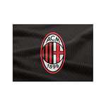 AC Milan Drapeau petit graphique "Design" et logo, 50 x 70 cm, noir, polyester, taille unique