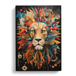 Leo Zodiac Dadaism Art No.2 Canvas Print for Living Room Bedroom Home Office Décor, Wall Art Picture Ready to Hang, 30x20 Inch (76x50 cm)