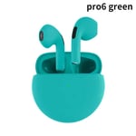 Air Pro 6 TWS Casque sans fil avec micro Fone Bluetooth ¿couteurs Sport ¿couteurs Pro6 J6 Casque pour Apple iPhone Xiaomi Huawei-vert Casque_XINENGJI