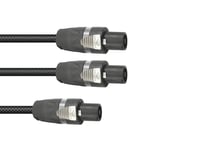 SOMMER CABLE Adaptercable Speakon/2xSpeakon 1m bk, Sommer Kabel Adapter Speakon / 2xSpeakon 1m svart