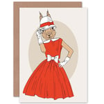 Fashion Animal Dressed Up Squirrel Girl Blank Greeting Card With Envelope