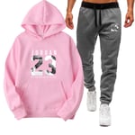 ZGRW 23# Bulls Jordan Basketball Capuche À Capuchon, Set De Piste De Capuche De Basket-Ball, Hommes Basket-Ball Ventilateurs Fashion Sport Format Ensemble De Vêtements Pink-L