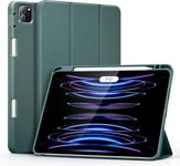 Coque/Étui Pencil Compatible Avec Ipad Pro 11 5g 2022/2021, Porte-Stylet Pencil 2, Coque Arrière Souple, Auto Veille Et Réveil, Mode Portrait Et Paysage, Vert