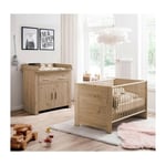 Les Tendances - Chambre bébé Duo : Lit 70 x 140 cm + Commode a langer ahoi - Chene - trend team