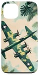 Coque pour iPhone 13 Bombardier B-17G Green Pop Art Tropical B-17 Flying Fortress de la Seconde Guerre mondiale