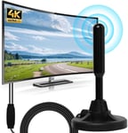 Antenne TV Intérieure Puissante,Amplificateur de Signal à Gain Élevé,HD Decodeur TV WiFi,470 MHz Réception Longue Portée à 360° avec Base Magnétique Solide pour,Antennes.[Y348]