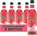 Robinsons Fruit Cordial, Raspberry, Rhubarb and Orange Blossom, 8 x 500 ml 