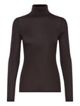 Malina Quinn Thin Turtleneck Wool Top Brun