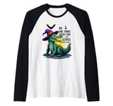 Scary Crocodile Halloween Do one thing everyday that scares Raglan Baseball Tee