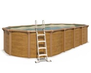 Piscine hors sol acier ovale 7,30 x 3,65 x 1,32 m aspect bois OSMOSE