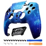 eXtremeRate Luna Coque Redessinée pour ps5 Manette,Coque de Remplacement pour ps5 Manette BDM-010/020/030/040/050,Façade avec Pavé Tactile pour ps5 Controller,Nébuleuse Bleue