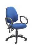 Office Hippo Desk Chair, Ergonomic Home & Office Chair With Adjustable Seat, Back & Lumbar Pump For Comfort & Support, Computer Chair With Fixed Arms For Daily Use - Royal Blue