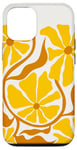 Coque pour iPhone 15 Pro Rétro Jaune Orange Abstrait Fleur