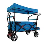 Fuxtec Chariot Smart Cruiser Turquoise, L'Original, Collection Family Fux, Chariot de Jardin Pliable Pour Enfants, Transport, Plage, Ville, Forêt, à Tirer ou à Pousser, Capacité De Charge 75 kg