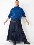 HUSH Clio Ple Embellished Pleated Maxi Skirt