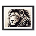 Miraculous Lion H1022 Framed Print for Living Room Bedroom Home Office Décor, Wall Art Picture Ready to Hang, Black A2 Frame (64 x 46 cm)