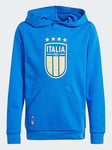 Boys, adidas Italy Hoodie Kids - Blue, Blue, Size 7-8 Years