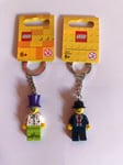 Lego Birthday Guy Keyring & Mr Lester Keyring - BNWT & Free Postage