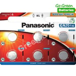 6 x Panasonic CR2016 3V Lithium Coin Cell Battery 2016