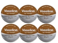 6x Vaseline Lip Therapy Cocoa Butter Tin 20g