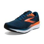 Brooks Men's Ghost 16 Sneaker, Blue Opal Black Nasturtium, 10 UK