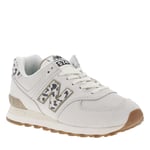 Baskets basses FEMME New Balance 574 en cuir nubuck grises et à lacets