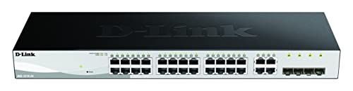 D-Link DGS-1210-24/B Commutateur Intelligent 24 Ports Gigabit avec 4 Ports SFP – Cordon d'alimentation Britannique Uniquement