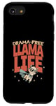 Coque pour iPhone SE (2020) / 7 / 8 Drama Free Llama Life Present T-shirt humoristique