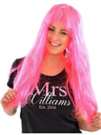 Long 52cm Fringed Cosplay Katie Perry Wig - Blue, Red, Black or Pink (Pink)