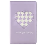 Cover PU Leather Photo Album Heart Weave 96 Pockets Book Compatible with Fujifilm Instax Mini 11 9 8 90 8+ 26 7s Instant Camera Film, Kodak Mini 3 Inch Film (Purple)