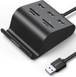 Hub USB 3.0 avec Lecteur de Carte SD Micro SD MS M2 et 3 Ports USB 3.0 Data Hub Multifonctionnel Compatible avec Souris Clavier Disque Dur, PC PS5 PS4 Xbox One X MacBook USB A, 1M Câble.[S672]