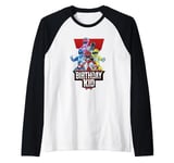 Power Rangers Birthday Kid Mighty Morphin' Group Shot Manche Raglan