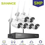 5MP Kit de vidéosurveillance WiFi 6 Caméras Sans Fil Système de Caméra de Sécurité Audio Vision Nocturne,0TB - Sannce