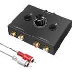 RCA Stereo Audio Bi-Directional Switcher Med Mute-knapp Bärbar L / R Stereo Audio Switch Audio Splitter 2 X 1/1 X 2 [OM]