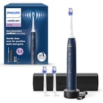 Philips Sonicare 6100 Electric Toothbrush, Sonic Toothbrush with 2 Brushing Modes and 3 Intensity Levels, Pressure Alert, EasyStart, SmarTimer and BrushPacer, Travel Case, Navy, Model HX7403/01