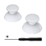 eXtremeRate White Replacement 3D Joystick Thumbsticks, Analog Thumb Sticks with Cross Screwdriver for Nintendo Switch Pro Controller