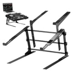 Pyle Support Ordinateur Portable-Double Support,PC Portable,Laptop Stand,Support Laptop Réglable en Hauteur,Support Ventilé-Compatible avec Ordinateurs Portables/Tablette/Table de mixage DJ/Gaming