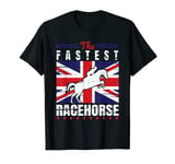 The Fastest Racehorse Union Jack Flag British Horse Lover T-Shirt