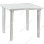 TD® Fyrkantigt bord i vitt harts79 x 79 x 72 cm Trädgårdsbord Fällbart bord Fällbart trädgårdsbord Sommarbord för utomhusbruk