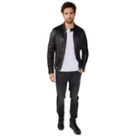 Veste Redskins  Veste en cuir homme  Ref 58185 Noir