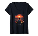 Womens Podcast: End of World: City Sun Fall Skyline V-Neck T-Shirt