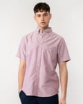 Gant Mens Regular Fit Short Sleeve Oxford Shirt - Lilac - Size Large