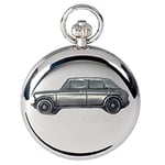 Classic British car Austin 1100 Mk 3 ref9 Pewter Effect Design on a Polished Silver case Men's Gift Quartz Pocket Watch fob