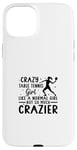 Coque pour iPhone 15 Plus Joueur de ping-pong Crazy Table Tennis Fille