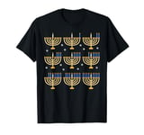 Happy Hanukkah Menorah Candles Jewish Holiday Celebration T-Shirt